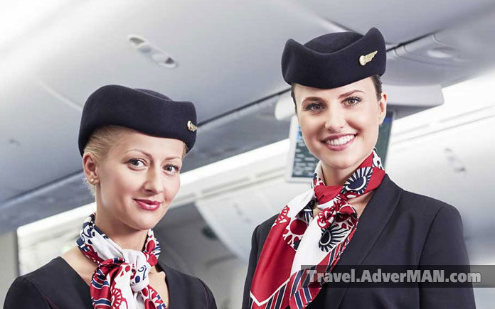 LOT stewardess. Travel AdverMAN